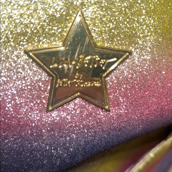 Betsey Johnson Gold and Pink Lip Print Backpack - Picture 7 of 9